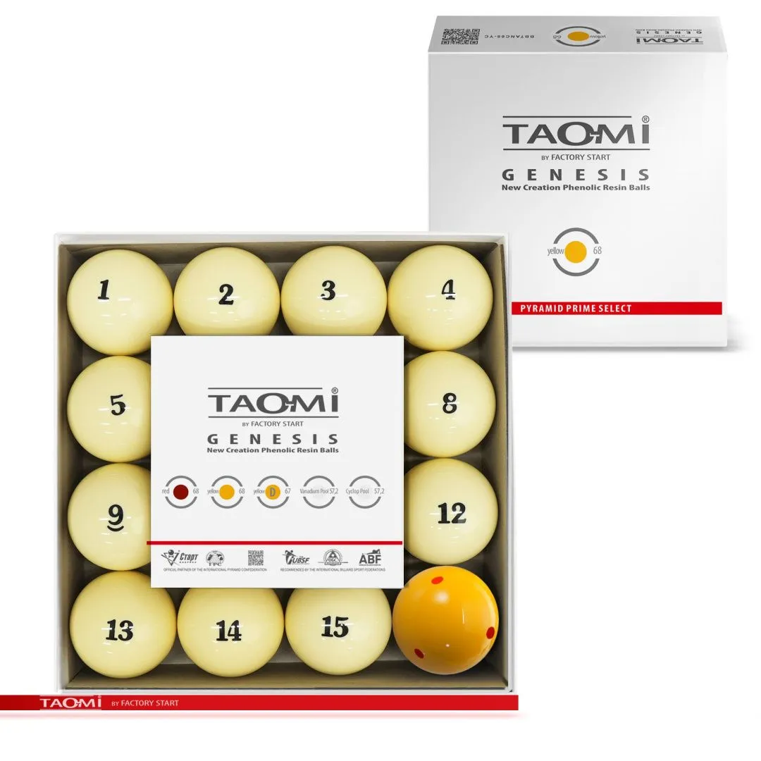 Шары TAO-MI GENESIS 67 мм Желтый биток с точками